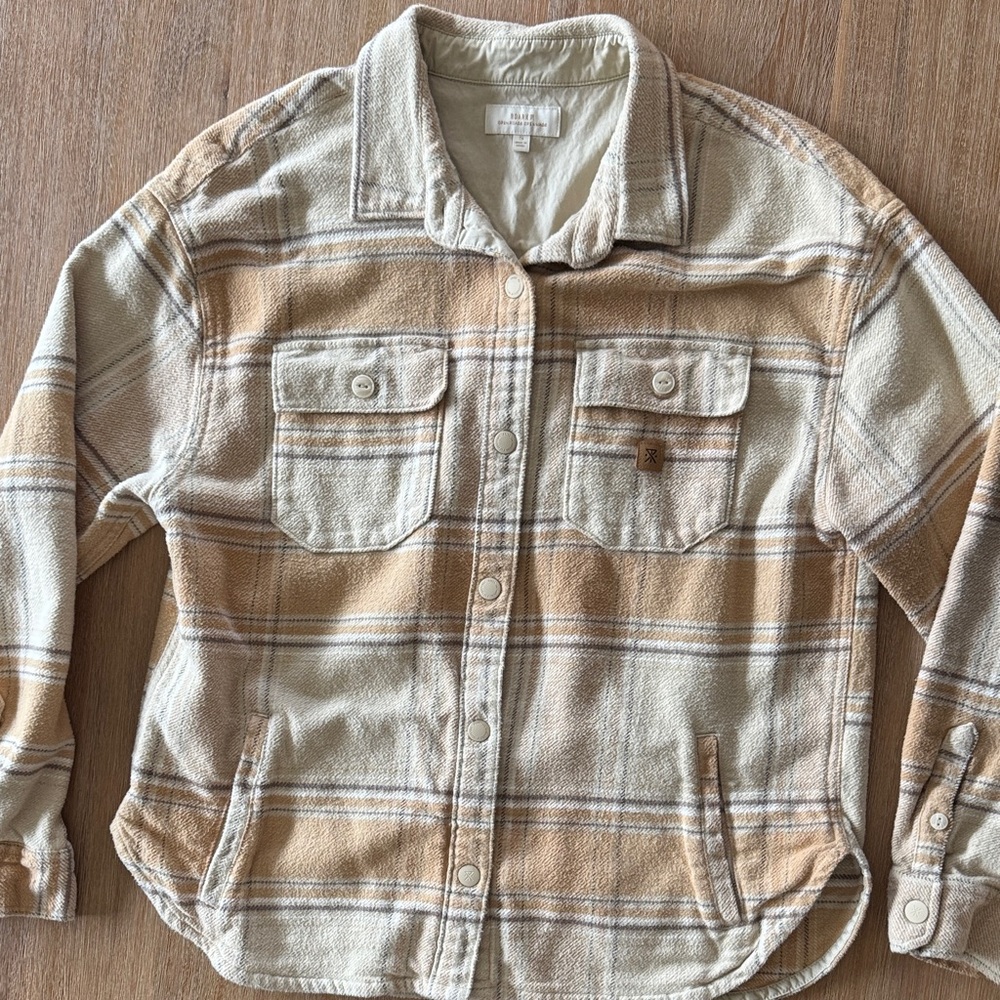 Roark Beige and Cream Plaid Button Down Shirt